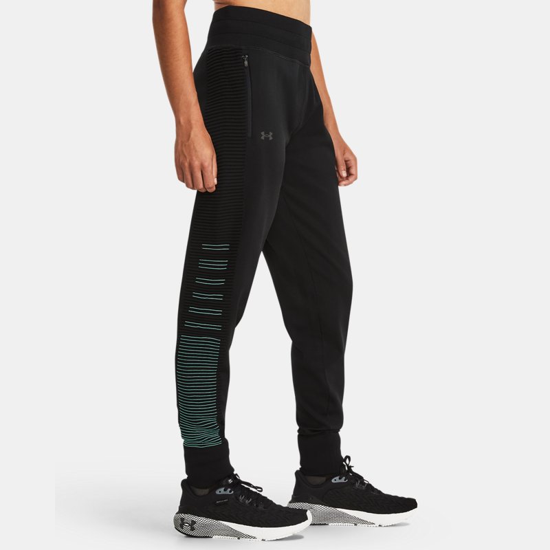 Women's  Under Armour  IntelliKnit Run Pants Black / Neo Turquoise / Reflective L